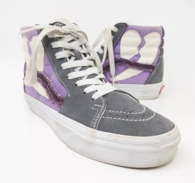 Vans Off The Wall Sk8 Hi Mens Size 5 Womens Size 6.5 Shoes Gray Purple Sneakers