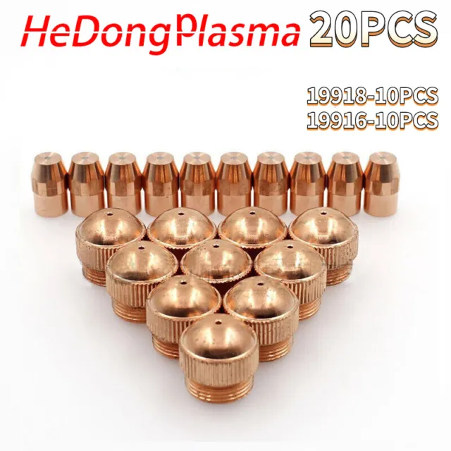 20PCS 19918 plasma electrode HF and 19916 plasma nozzle tip 60 amps for PT-17A
