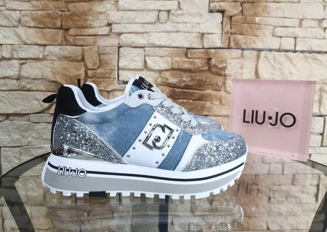 Sneakers Donna Liu Jo Maxi Wonder 71 Denim Silver Ba4055Tx393 Collezione 2024