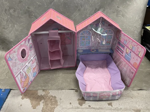 Zapf Creation Large Baby Annabell House Bedroom Foldable Dolls House Pink m114
