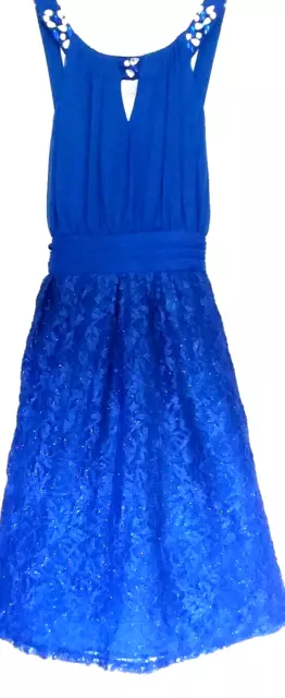 Tween Diva Big Girl's Sparkling Lace Jewel Neckline Fanciful Dress-Size-14