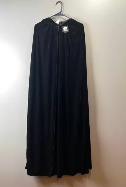 Black Crushed Velvet Long Cape With Hood Target OSFM Halloween Costume