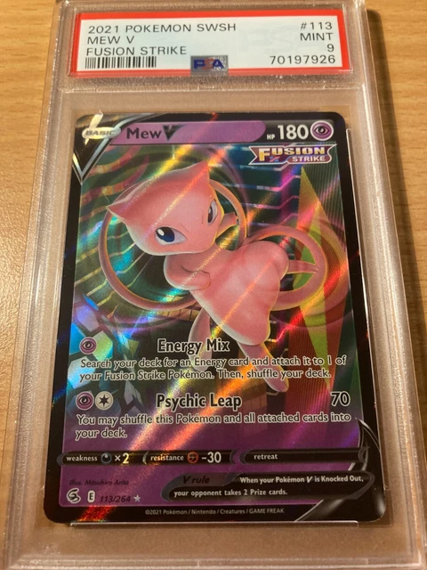 PSA9 Mew V fusion strike 2021 SWSH Pokemon