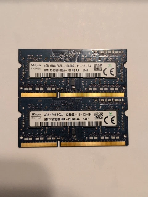 Kit RAM 8 Go (2x4 Go) SK Hynix DDR3 1600 MHz Pour PC - Occasion Fonctionnelle