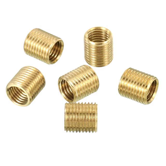6pcs M10 to M8 Sleeve Reducing Nut 10mm Long Hollow Tube Adapter Brass Coupler
