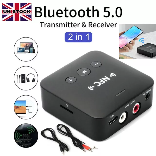 NFC Bluetooth RCA Audio Receiver APTX 3.5mm AUX Jack Music Adapter Transmitter