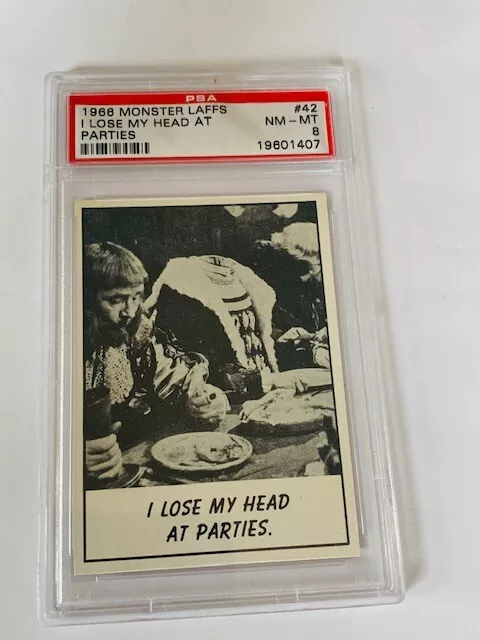 Monster Laffs Universal Horror Card 1966 TCG Spook PSA 8 Lose head Parties #42