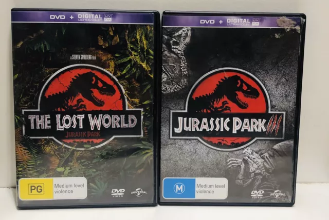 Jurassic Park 3 + Jurassic Park The Lost World I Region 4 DVD I Free Postage