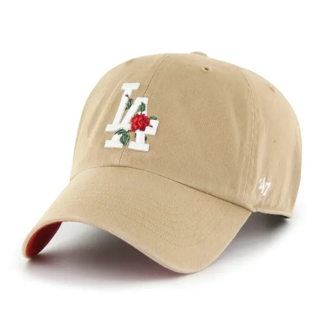 Los Angeles Dodgers Thorn 47 Brand Clean Up Dad Hat Khaki/Rose