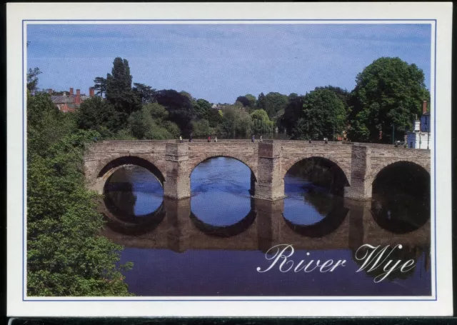 Postcard - The OLD BRIDGE crossing the RIVER WYE HEREFORD J Arthur Dixon