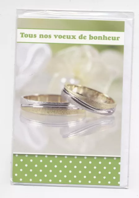 Neuf Carte Felicitations Mariage + Enveloppe !! 10 Cartes Achetees= Port Gratuit