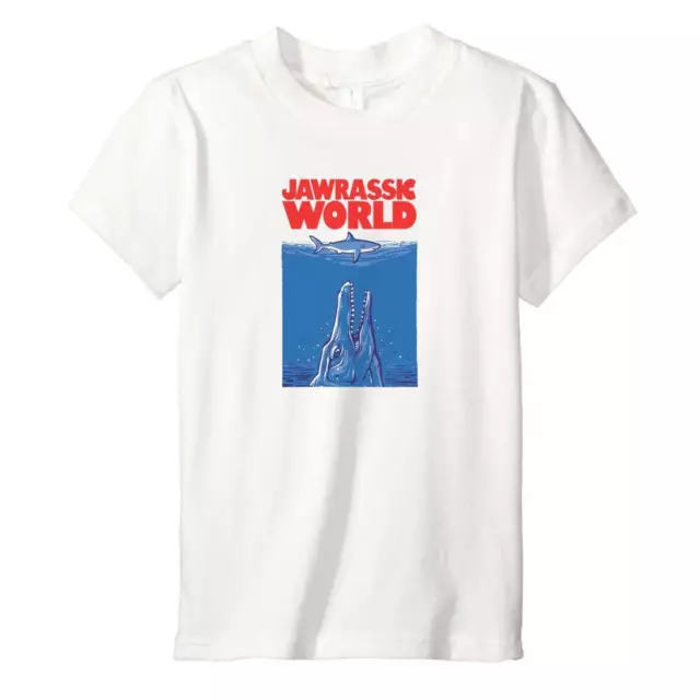 Jawrassic World - Childrens Kids T-Shirt - 2-11 Years Funny Dinosaur Park Shark