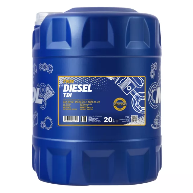 20 (1x20) litres MANNOL 5W-30 diesel TDI huile moteur pour VW, Audi, Seat, Skoda