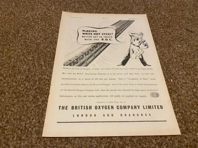 (Ac27) Advert 11X8" The British Oxygen Company Limited London