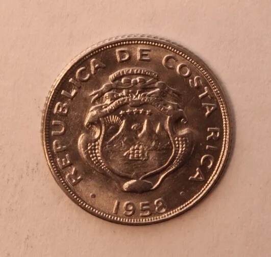 1958 Costa Rica 10 Centimos Coin (STRUCK IN 1959) KM# 184.1a