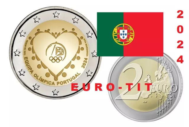 2 €   PORTUGAL     1  X  PIECE  COMMEMO   EQUIPE OLYMPIQUE  JO   2024   prévente