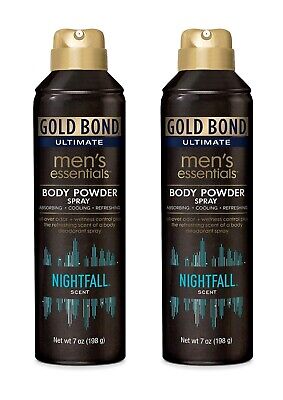 2 piezas - Gold Bond Ultimate Mens Essentials - aroma de anochecer - 7 oz spray corporal en polvo