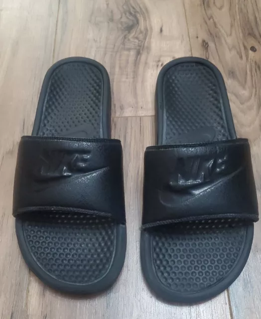 Nike Mens 10 Benassi JDI Triple Black Slides Slip On Sandals 343880-001