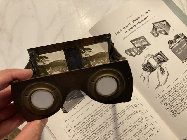STEREOSCOPE METAL PLIANT DE POCHE VERASCOPE 45x107 STEREOVIEWER STEREOBETRACHTER