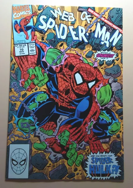 Web of Spider-Man #70A (1990) ~ Direct Edition ~ Spider-Hulk