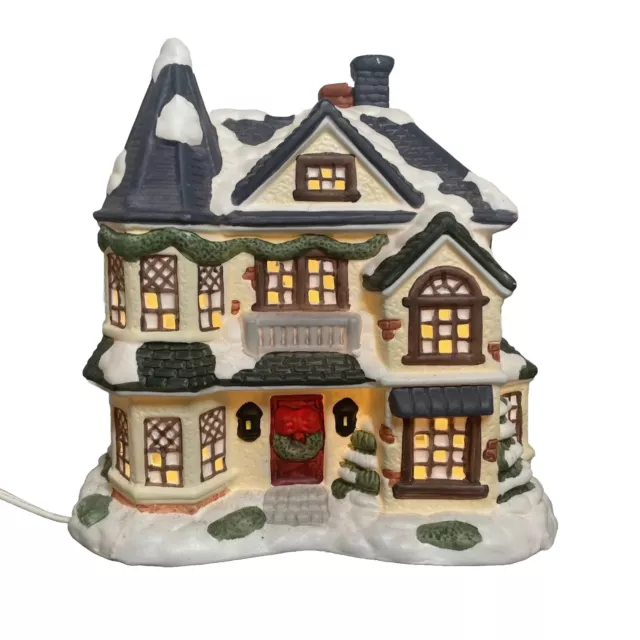 St. Nicholas Square Christmas Village Walker's Point Illuminated Porcelain House 2