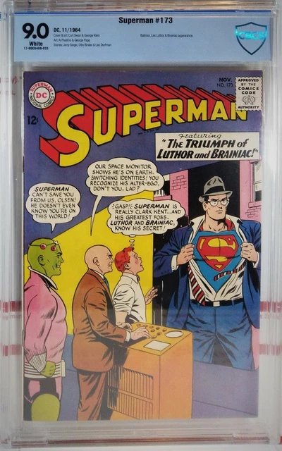 💥 CBCS 9.0 VF/NM SUPERMAN #173 DC COMICS BATMAN LEX LUTHOR BRAINIAC 1964 cgc 💥 CBCS 9.0 VF/NM SUPERMAN #173 DC COMICS BATMAN LEX LUTHOR BRAINIAC 1964 cgc