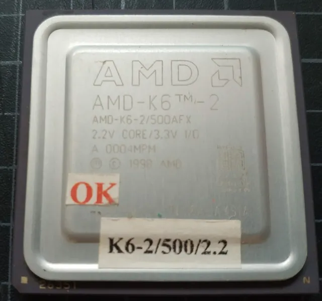 AMD K6-2/500AFX 500MHz 2.2v Vintage CPU Processor