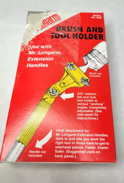 Mr. Longarm Paint Brush and Adjustable Tool Holder Adapter Yellow 9" Length