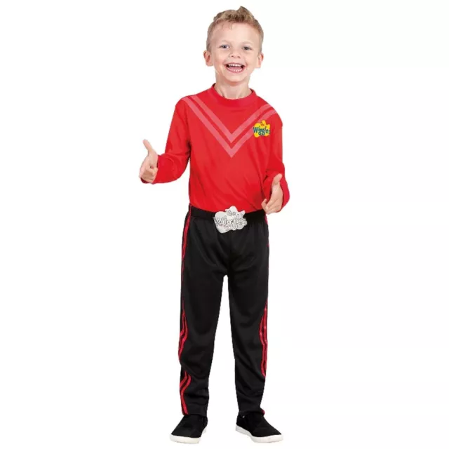 Red Wiggles Costume Deluxe Child Top Pants Buckle Simon Wiggle Licensed