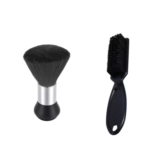 2pc Barber Neck Duster Brush Hair Cutting Trimmer Blade Clipper Cleaning Brushes