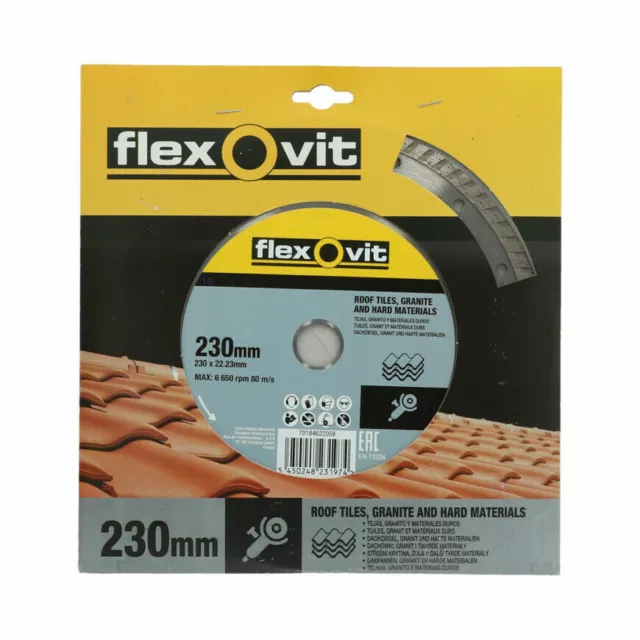 9 inch 230mm Diamond Cutting Blade Disc Flexovit by Norton for Hard Materials