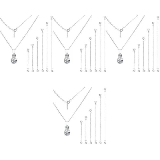 24 piezas Cadena de cola para hacer joyas Collar Extensor Cadenas de plata