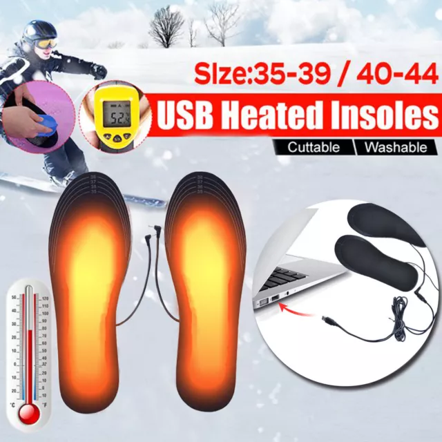 Electric Heated Shoes Insoles Socks Charging Winter Warming USB Rechargeable UK