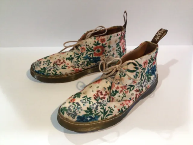 Ladies Doc Dr. Martens Daytona Floral Chukka Boots Canvas Shoes US Size 8 EUR 39