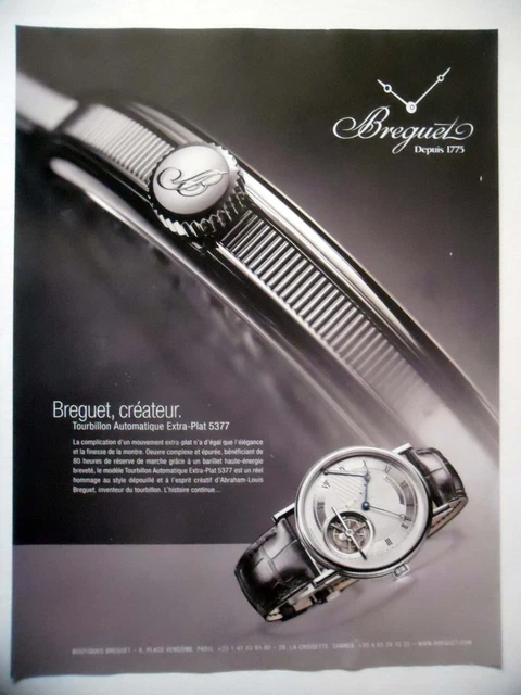 PUBLICITE-ADVERTISING :  BREGUET Tourbillon 5377  2015 Montres