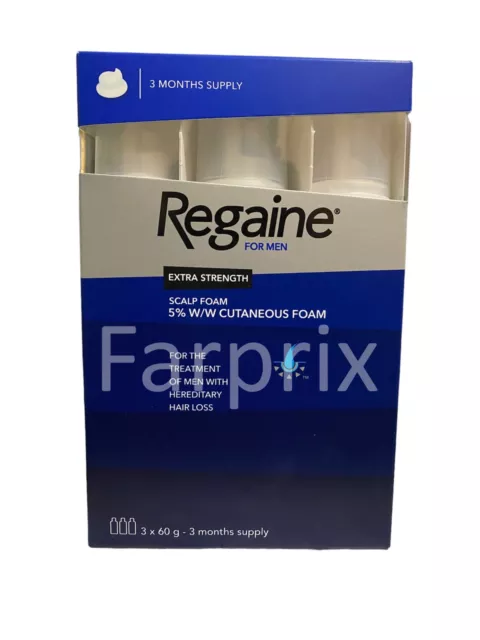 MINOXIDIL5% REGAINE "ROGAINE" FOAM Schiuma ANTICADUTA CAPELLI UOMO 3/6/9/12 MESI