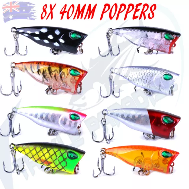 FISHING LURES BAIT Poppers Popper Pencil Surface Lure Bass Stick Topwater  $7.99 - PicClick AU