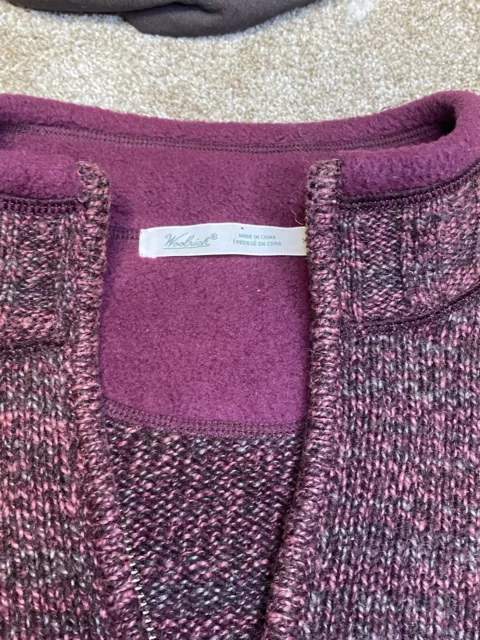Woolrich Sweater Womens Large Purple Plum Quarter Zip Pullover RamiE SIZE XL 3