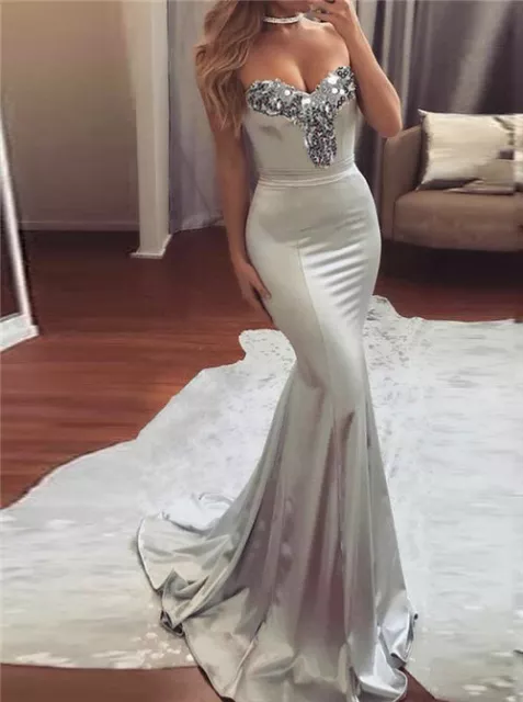 Womens Bridesmaid Gown Formal Prom Wedding Long Dresses Party Evening Ball