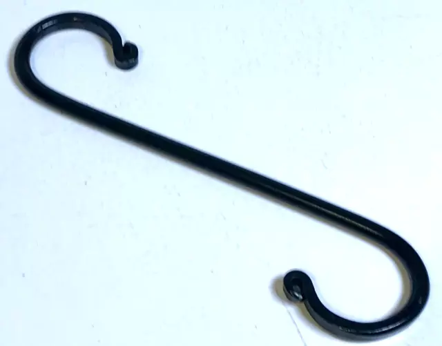 New Hand Worked Black 7 1/4" Wrought Iron Fancy S Hook USA Home Garden Antique S