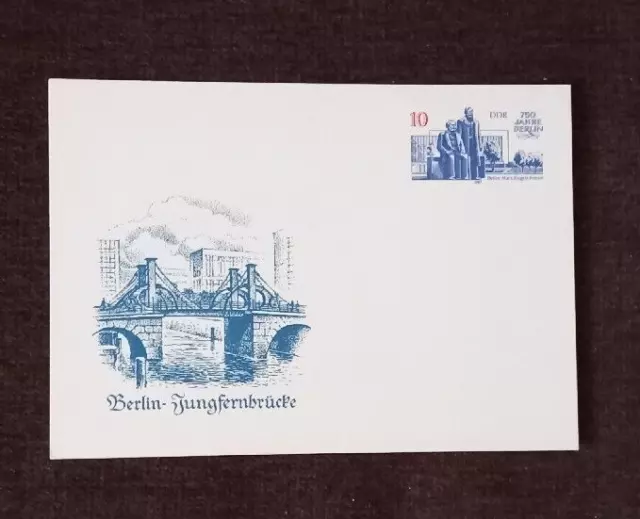 DDR Postkarte  Ganzsache Berlin-Jungfernbrücke  1987 unbenutzt