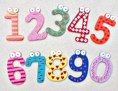 Funky Fun Colourful Wooden Magnetic Numbers Alphabet Letters Fridge Magnet Toy