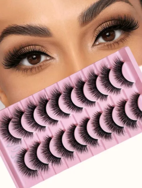 10 Paar Wimpern Set mit Kleber künstliche Wimpern flauschig Lashes Verlängerung