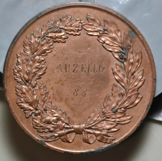 Médaille de table - AUZELLO 83 cuivre d=51 mm en l'état Hôtel RITZ PARIS cinéma