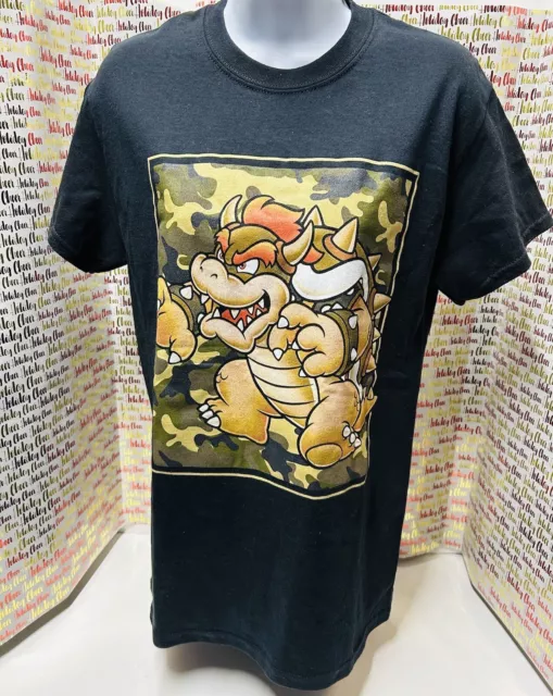 SUPER MARIO BROTHERS Bowser Camo Graphic T-Shirt Size Small New - Ship ...