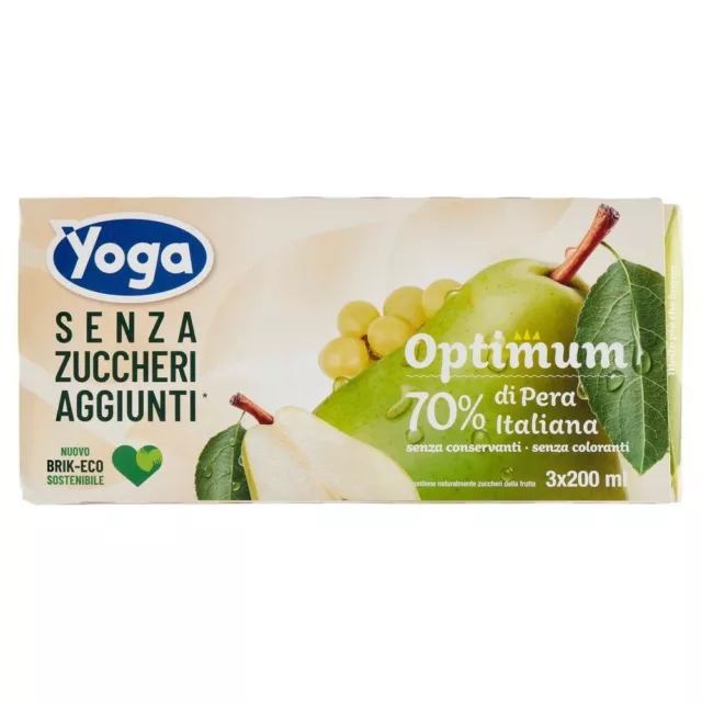 Yoga Pera Optimum Senza zuccheri aggiunti 200X3 (8 confezioni)