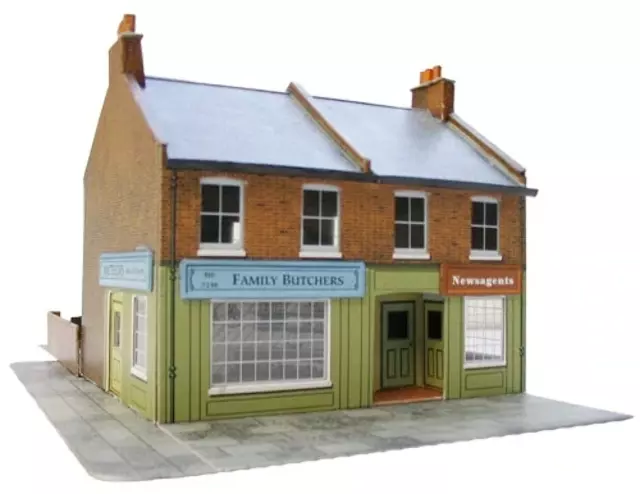 SUPERQUICK CARD KIT -Brick corner shops C7 - EXCELLENT MODEL - OO/HO MODEL TRAIN