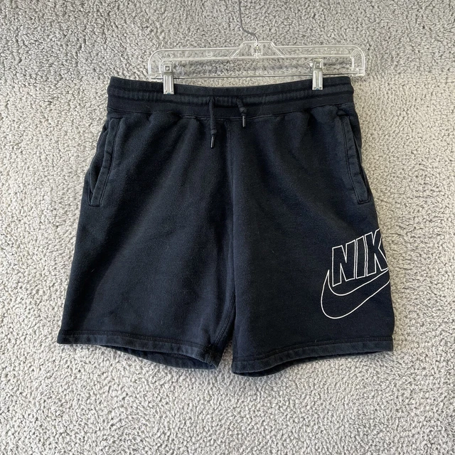 Nike Sweat Shorts Mens Medium Black Sportswear Club Fleece Sweats Swoosh Logo