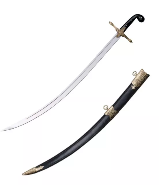 Cold Steel Shamshir Sword w/Sheath 30½" 1055 Carbon Steel Blade Faux Horn Handle