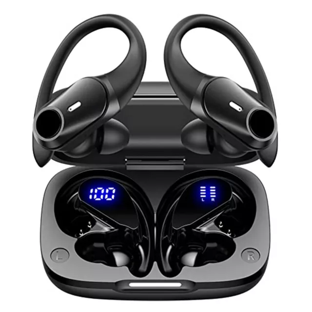 Sweatproof Wireless Bluetooth Earphones TWS Headphones Sport Gym Earbuds Mic